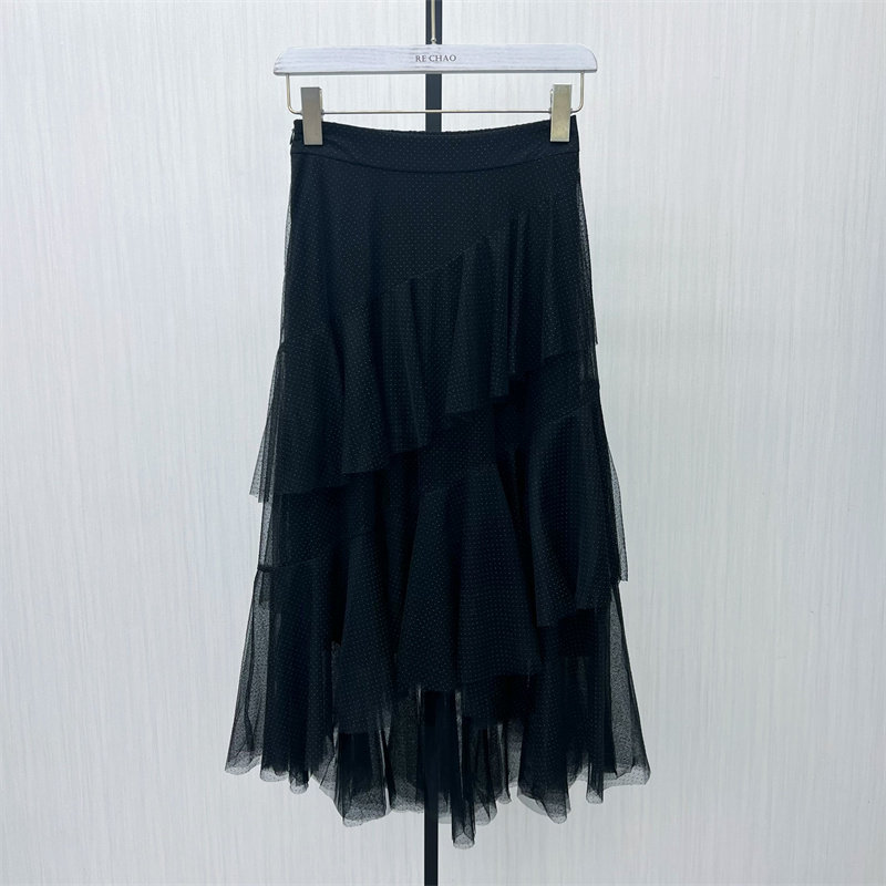 乂●2025夏季新品 网纱半身裙女高腰显瘦设计感气质a字长裙3362