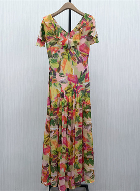 伊●2026夏季新品 法式碎花连衣裙女气质显瘦小清新a字茶歇裙3206