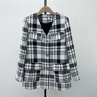 外套女时尚 司 复古格纹西装 新 休闲气质百搭小西服2030 2025冬季