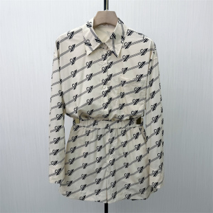 乂●2026春季新品 休闲套装女宽松慵懒风长袖衬衫短裤两件套0223