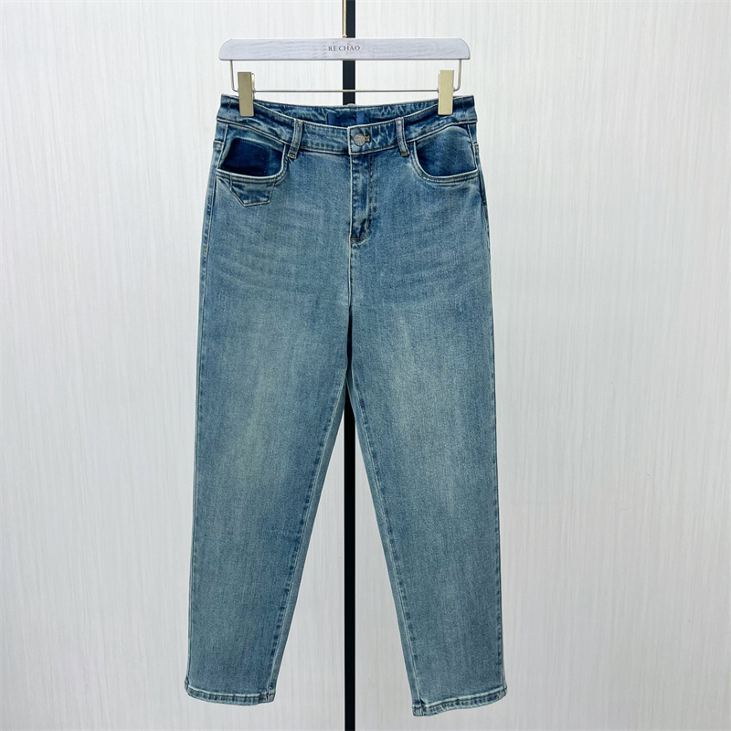 C●2025秋季新品 直筒小脚牛仔裤女高腰显瘦修身长裤铅笔裤5018