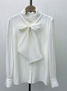 良月●2025冬季新 法式长袖衬衫女小众气质别致宽松打底上衣0219