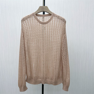 2025秋季 女宽松慵懒风外搭针织衫 新品 罩衫 上衣265 镂空长袖 艾