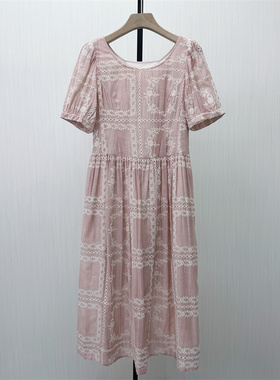 fei●2026夏季新品 法式短袖连衣裙女气质显瘦小清新茶歇裙6134