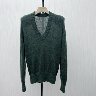 2025秋季 显瘦打底衫 新品 女v领修身 上衣257 马海毛针织衫 艾