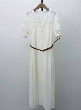 良月●2026夏季新品 法式连衣裙女气质宽松小清新松弛感长裙7092