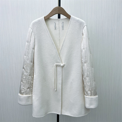 KA●2025冬季新品 盘扣呢大衣女新中式气质宽松绵羊毛呢外套4732