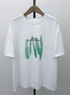 艾W●2026春季新品 印花短袖t恤衫女设计感小众休闲慵懒上衣4225
