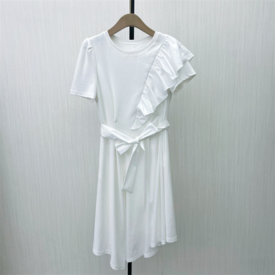 KA●2025夏季新品 荷叶边连衣裙女气质淑女茶歇裙设计感裙子1012