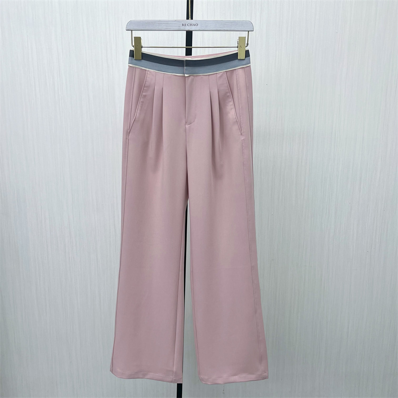 C●2025春季新品 西装阔腿裤女高腰显瘦直筒裤子气质拖地长裤5329