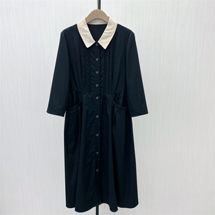 C●2025秋季新品 森系连衣裙女小清新简约气质显瘦长袖衬衫裙7073