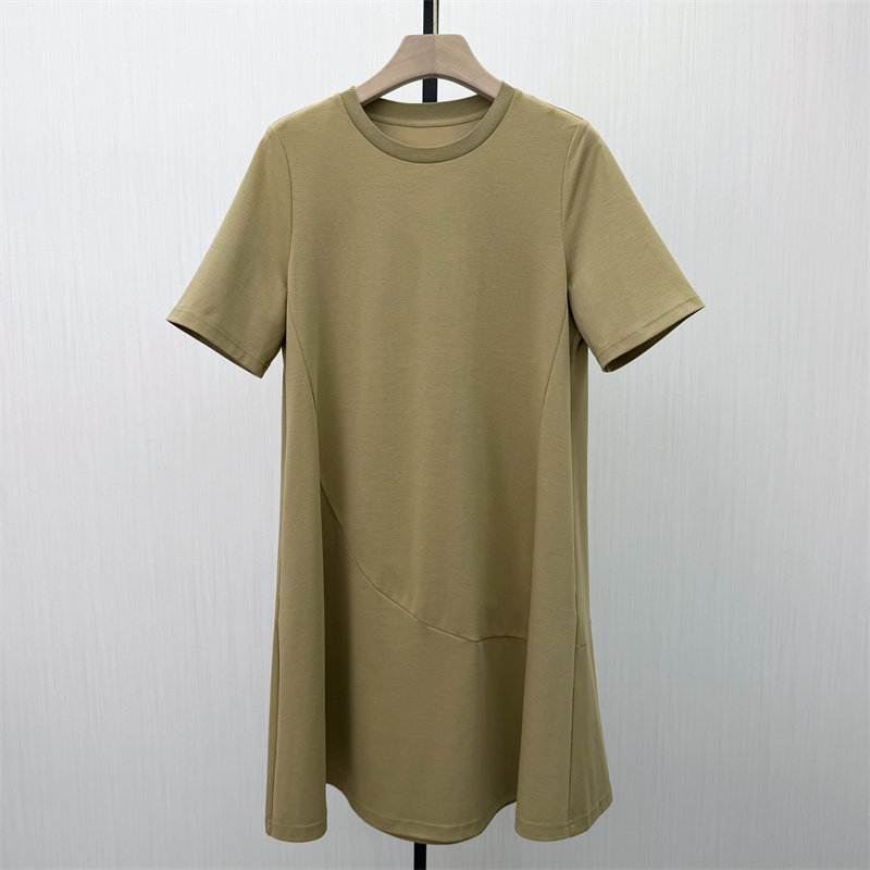 艾W●2026春季新品 短袖连衣裙女休闲宽松简约百搭显瘦T恤裙1313