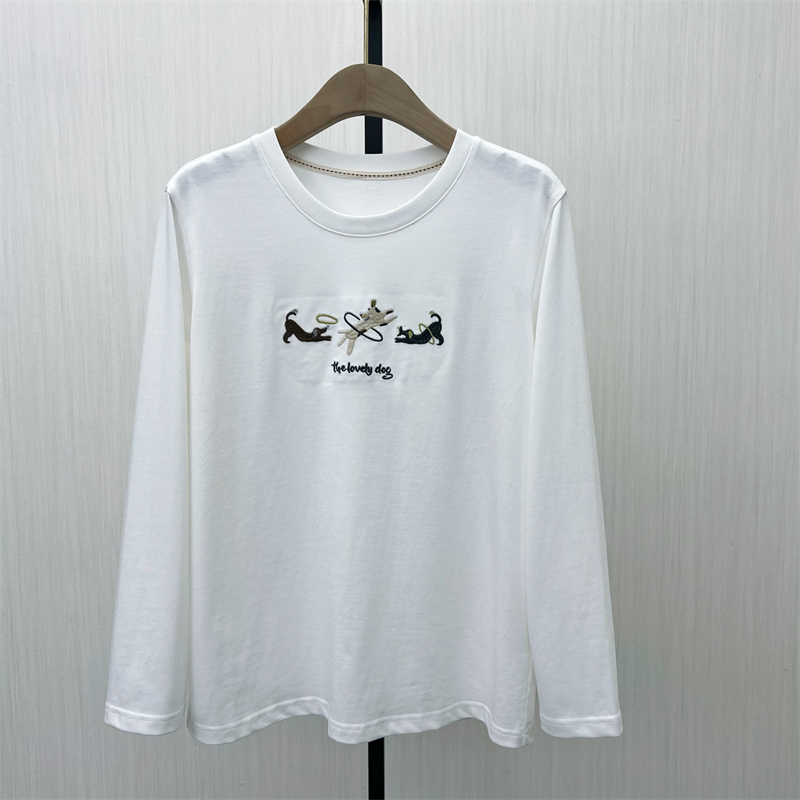 C●2025秋季新品 印花长袖T恤女宽松休闲百搭显瘦打底上衣1221