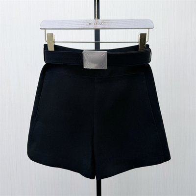 乂●2026春季新品 西装短裤女高腰显瘦宽松休闲通勤a字阔腿裤0411