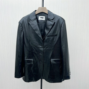 2025秋季 休闲经典 新品 外套女时尚 宽松通勤西服350 皮衣西装 艾