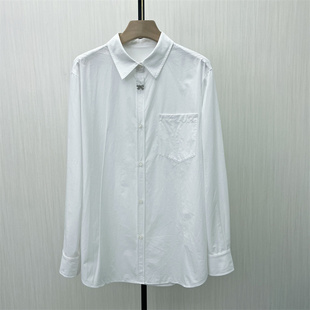 2025冬季 女休闲宽松百搭中长款 新品 衬衫 上衣602 慵懒风长袖 恩