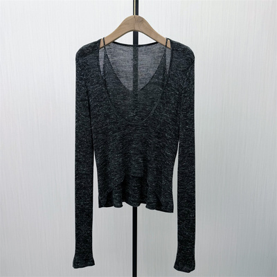 香●2026春季新品 长袖针织衫女气质轻薄修身显瘦打底上衣1672