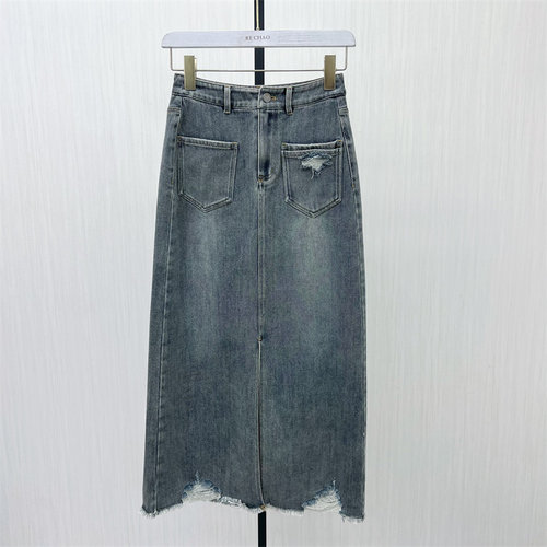 C●2025秋季新品 牛仔半身裙女高腰显瘦休闲通勤直筒长裙6328
