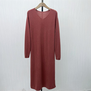 C●2025冬季新品 绵羊毛针织连衣裙女宽松简约内搭打底毛衣裙2576
