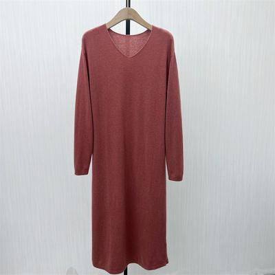C●2025冬季新品 绵羊毛针织连衣裙女宽松简约内搭打底毛衣裙2576