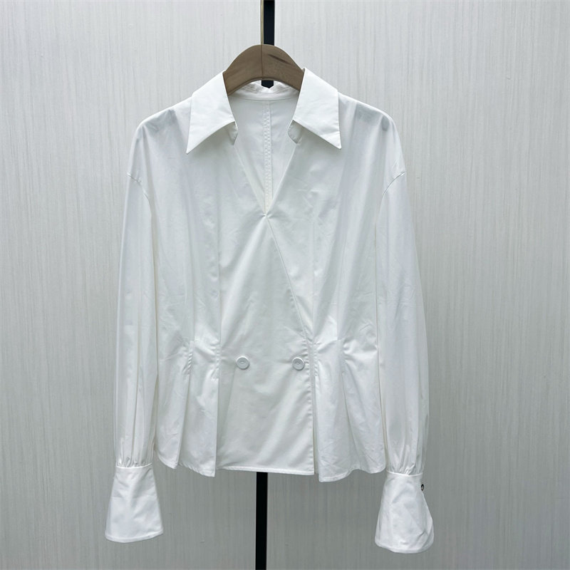 KA●2025秋季新品 长袖衬衫女纯色基础宽松休闲通勤百搭上衣2861