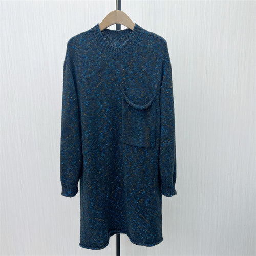 C●2025冬季新品 绵羊毛针织连衣裙女宽松简约内搭打底毛衣裙2531