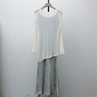 香●2026春季新品 连衣裙套装女松弛感针织罩衫吊带裙两件套042