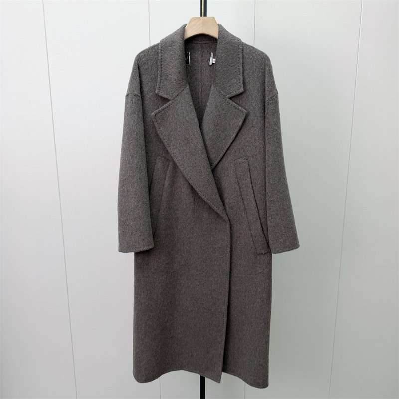 S●2026冬季新品 双面呢大衣女长款气质宽松绵羊毛呢子外套180