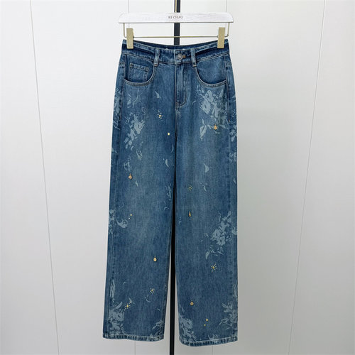 S●2026秋季新品 阔腿牛仔裤女高腰显瘦宽松通勤百搭休闲长裤959