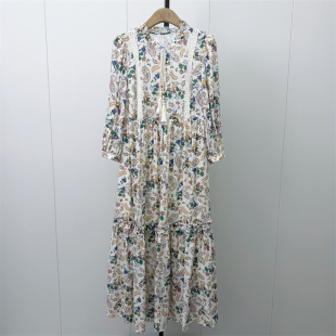 fei●2026秋季新品 碎花长袖连衣裙女小清新复古森系茶歇裙子7134
