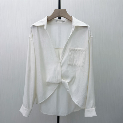 香●2026春季新品 法式长袖衬衫女小众气质别致轻薄宽松上衣2625
