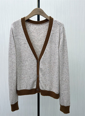 C●2025秋季新品 v领针织开衫女宽松慵懒风休闲针织毛衫外套2623