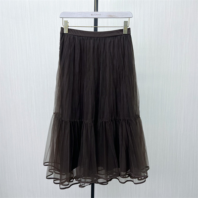 良月●2025春季新品 网纱半身裙女高腰显瘦设计感气质长裙0080