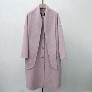 双面呢大衣女气质长款 新品 宽松绵羊毛呢子外套7512 2025冬季 图