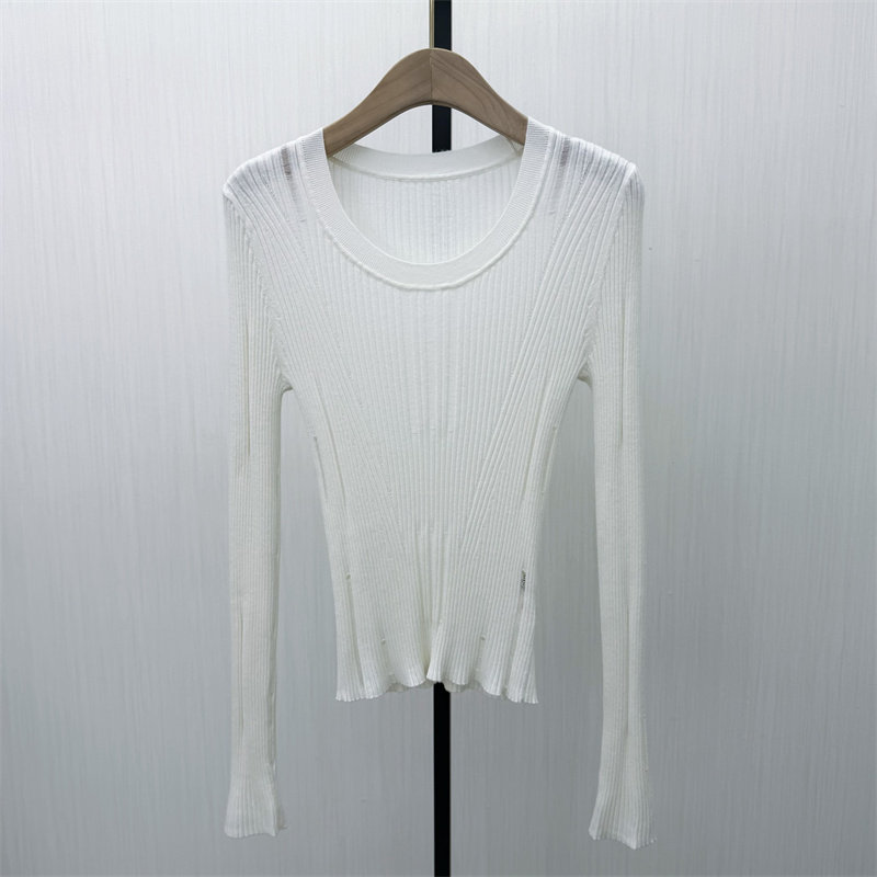 S●2026春季新品 针织打底衫女弹力修身显瘦内搭长袖毛衫上衣337