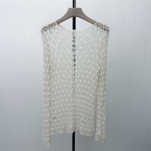 2026春季 女宽松慵懒风套头针织衫 新品 罩衫 上衣3831 镂空长袖 香