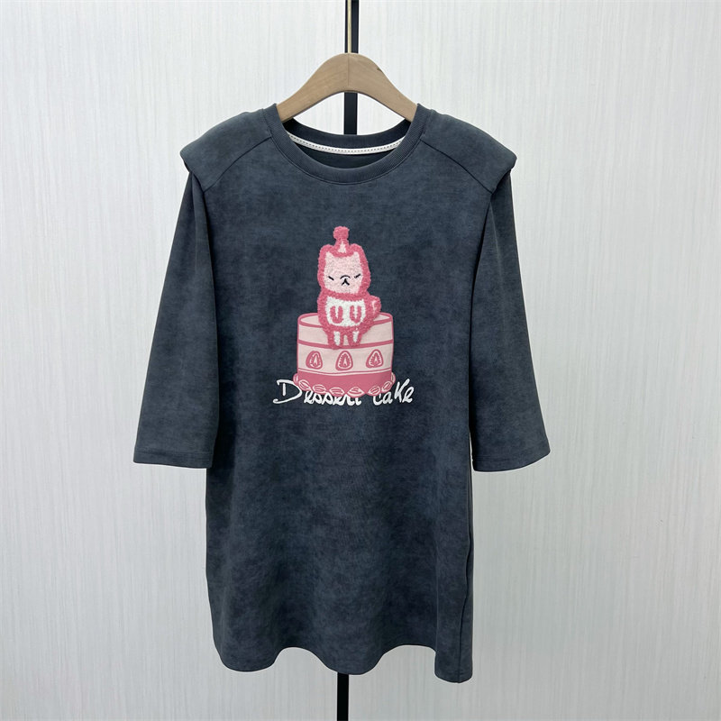 C●2025秋季新品 短袖连衣裙女休闲宽松简约百搭显瘦T恤裙子7168