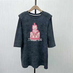 短袖 新品 连衣裙女休闲宽松简约百搭显瘦T恤裙子7168 2025秋季