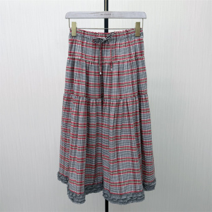 fei●2026夏季新品 格纹半身裙女高腰显瘦气质百搭大摆a字裙6035