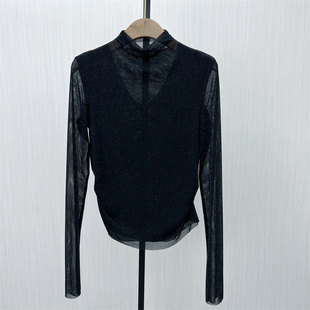 2025冬季 显瘦百搭长袖 新品 女修身 T恤打底上衣1220 高领打底衫 图