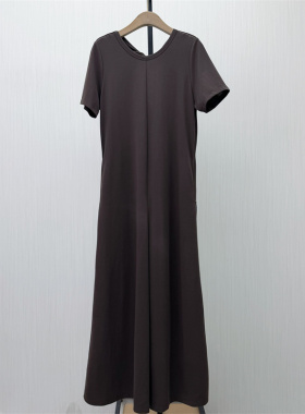 S●2026夏季新品 短袖连衣裙女休闲宽松简约百搭显瘦T恤裙162