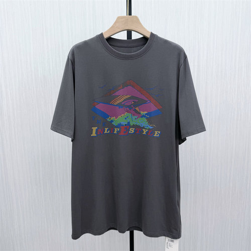 伊●2026夏季新品 短袖t恤女中长款宽松休闲百搭慵懒风上衣3076