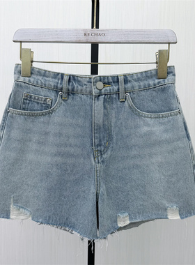 迪●2026夏季新品 牛仔短裤女高腰显瘦直筒休闲百搭a字阔腿裤3073