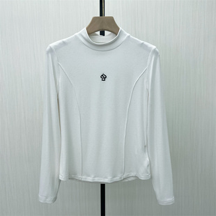 2025冬季 显瘦长袖 新品 女修身 T恤打底上衣0020 半高领打底衫 司