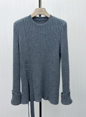 良月●2025冬季新品 套头毛衣女宽松简约百搭绵羊毛针织上衣8114