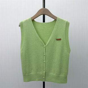 v领针织马甲女宽松休闲外穿无袖 新品 坎肩背心5618 2026春季 艾W