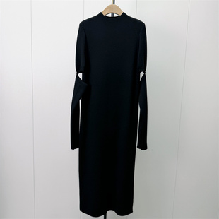 恩●2026冬季新品 绵羊毛连衣裙女气质简约显瘦长袖打底毛衣裙976