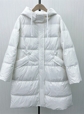 C●2025冬季新品 羽绒服女时尚长款宽松加厚保暖白鸭绒外套9056