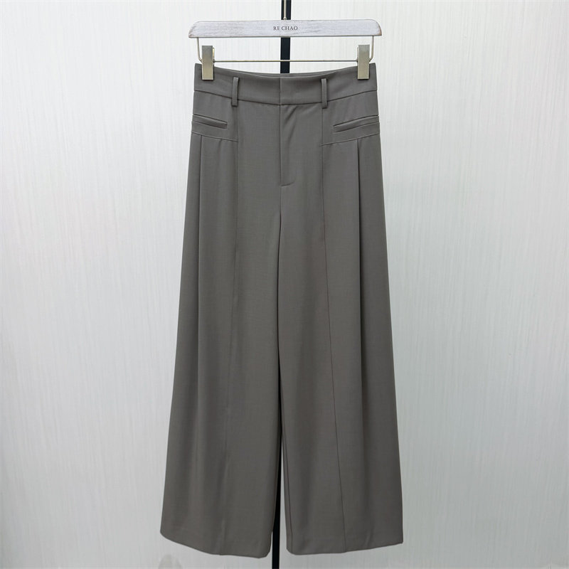 迪●2026春季新品 西装阔腿裤女高腰显瘦直筒通勤气质长裤6720