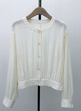 C●2026春季新品 慵懒风长袖衬衫女休闲宽松百搭短款轻薄上衣3075